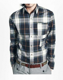 Double Vertical Pocket Plaid Shirt - Full Sleeves