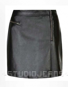 Plum Leather Skirt - # 441