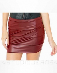 Ribbed Leather Skirt - # 445