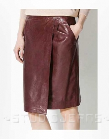 Front Panelled Leather Skirt - # 170