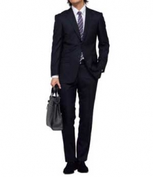 Black Merino Wool Suit - Pre Set Size