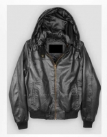 Symphony Detachable Hood Leather Jacket
