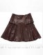 Box Pleat Leather Skirt - # 159