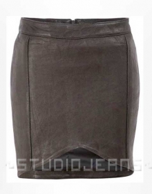 Pique Twist Leather Skirt - # 174