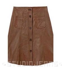 Button-Up Leather Skirt - # 121