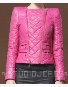 Stylish Collarless Leather Jacket # 512