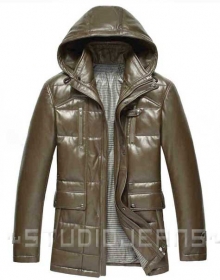 Leather Hood Jacket # 636