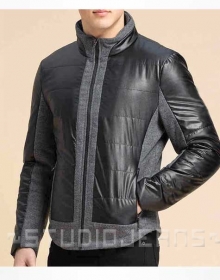 Tweed Leather Combo Jacket # 643