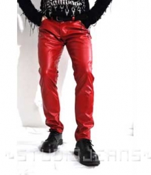 Red Leather Jeans