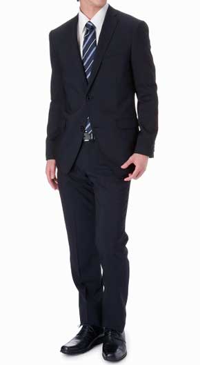Navy Blue Merino Wool Suit : Custom Jeans, - Suits - Leather