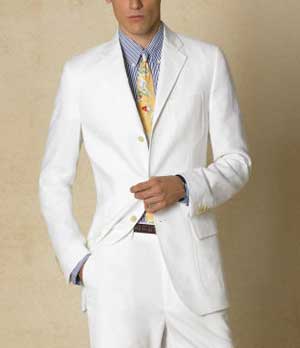 White Linen Suit : Custom Jeans, - Suits - Leather